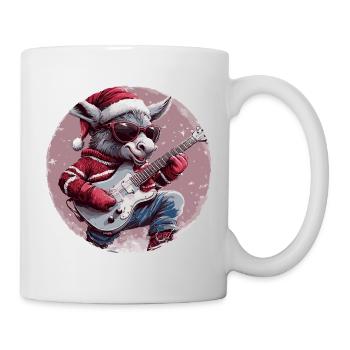 Esel Weihnachten Gitarre - Tasse - Weiß - Rechts