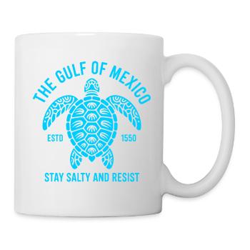 Emblème de la tortue du golfe du Mexique fondé en 1550 - Mug blanc - blanc - Droite