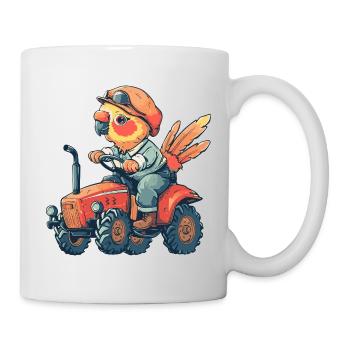 Parrot Tractor Farmer - Mug - white - Right