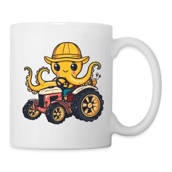 Oktopus Traktor Farmer - Tasse - Weiß - Rechts