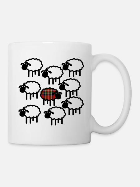 Tartan-Schafe - Tasse - Weiß