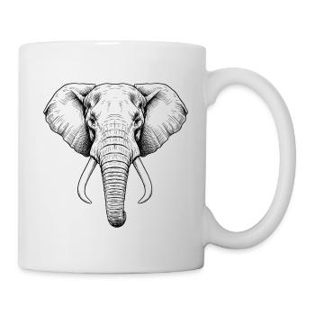 Elefant - Tasse - Weiß - Rechts