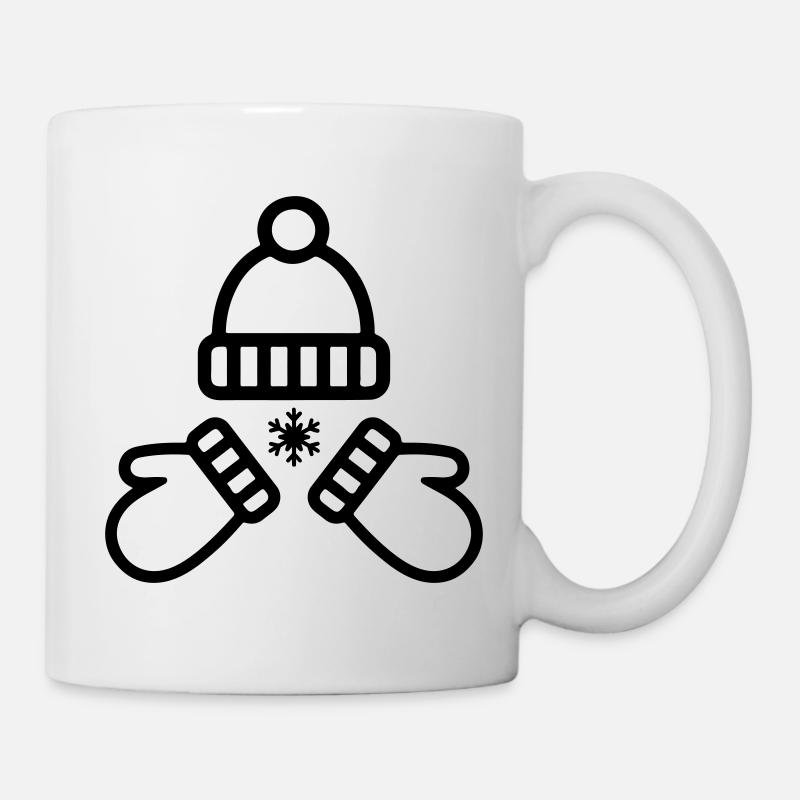 Mütze Handschuhe Winter - Tasse - Weiß