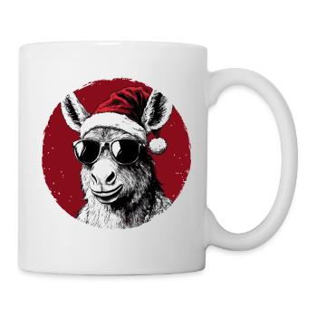 Âne du Père Noël avec des lunettes de soleil - Mug blanc - blanc - Droite