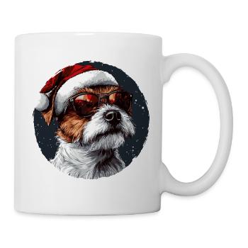 Weihnachtsdogge mit Sonnenbrille - Tasse - Weiß - Rechts