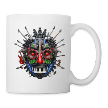 Heavy Metal Rock Mechanical Face Electric guitar - Mug - white - Right