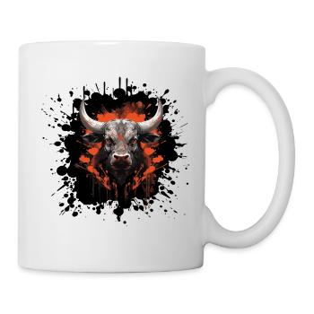 Taureau taureau Blobs - Mug blanc - blanc - Droite