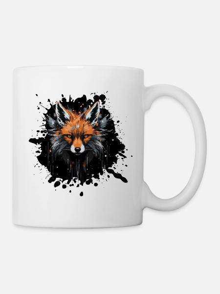 Fuchs Aquarell - Tasse - Weiß