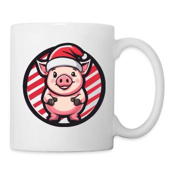 Santa piggy in candy cane look - Mug - white - Right