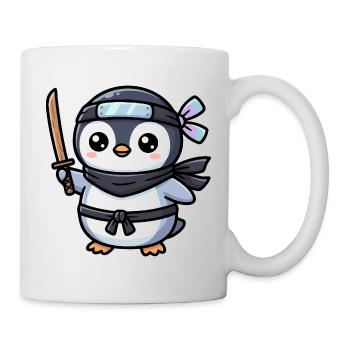 Ninja-Pinguin mit Schwert - Tasse - Weiß - Rechts