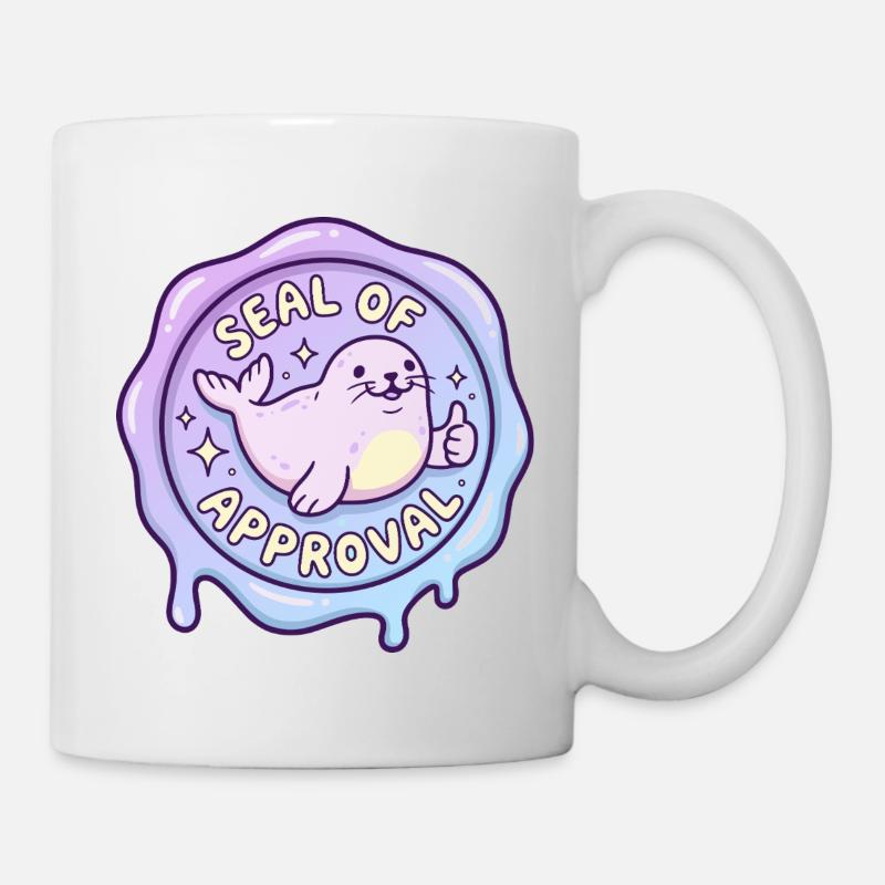 Sceau d’approbation - Robben Gütesiegel - Mug blanc - blanc