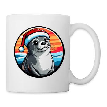 Seelöwe im Winter Santa Hut - Tasse - Weiß - Rechts