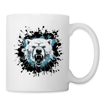 Eisbär im Splatter-Style - Tasse - Weiß - Rechts