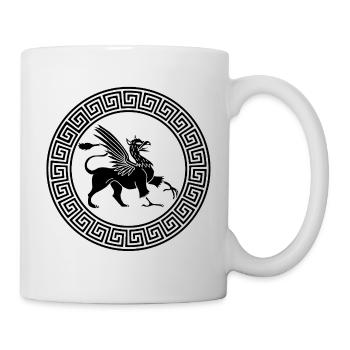Altes Schwarzgreifen-Symbol - Tasse - Weiß - Rechts