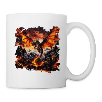 Dragon Feu, Mysticisme Gothique, Mythologie, Créature - Mug blanc - blanc - Droite