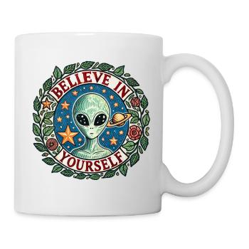 Believe In Yourself Alien Space Circle - Mug - white - Right
