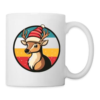 Reindeer in a holiday hat - Mug - white - Right