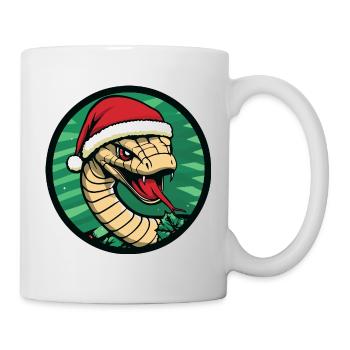 Snake with Santa Hat Emblem - Mug - white - Right