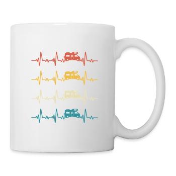 Retro Campervan Heartbeat Camping - Tasse - Weiß - Rechts