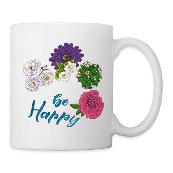 Be Happy  - Tasse - Weiß - Rechts