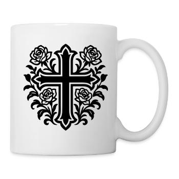 Cross Symbol Roses - Mug - white - Right