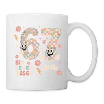 Lustige Disco Ball Retro Party Geschenk Six Seven - Tasse - Weiß - Rechts