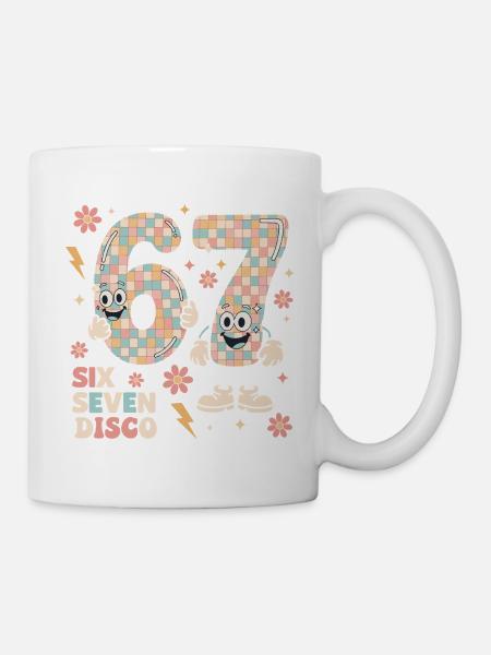 Drôle de boule disco Retro Party Cadeau Six Seven - Mug blanc - blanc