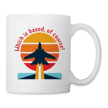 Retroflugzeug im Sonnenuntergang (Based?!)  - Tasse - Weiß - Rechts