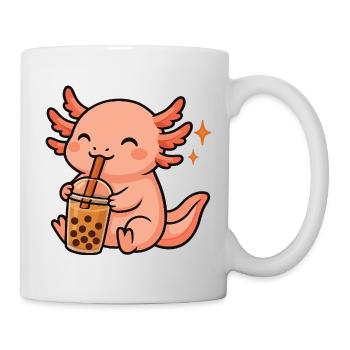 Axolotl with Bubble Tea kawaii Axolotl - Mug - white - Right