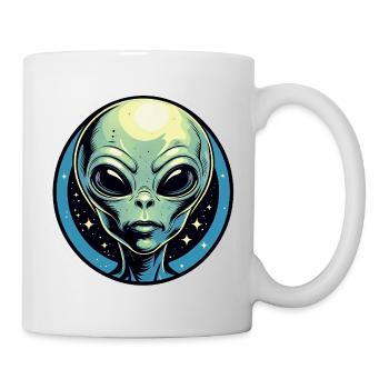 Alien Head in the Cosmic Circle - Mug - white - Right