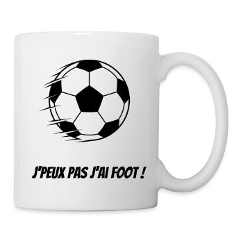 Ich kann keinen Fußball haben – Humorvolles Fußballdesign - Tasse - Weiß - Rechts