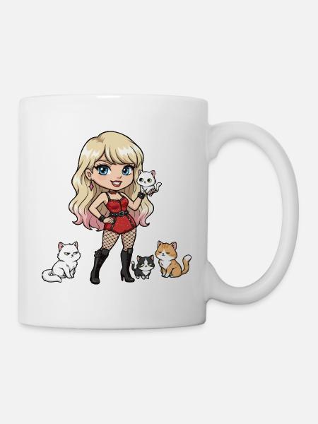 Rockster met Katten - Tasse - Weiß