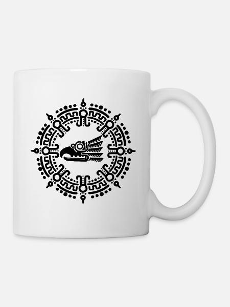 Schwarzes aztekisches Symbol - Tasse - Weiß