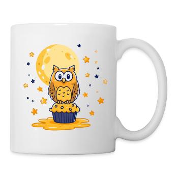 Mondlicht Eulen Cupcake - Tasse - Weiß - Rechts