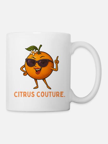 Sonnenorange Couture - Tasse - Weiß