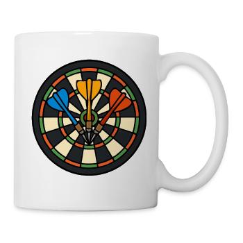 Dartboard Motiv: Farbdruck - Tasse - Weiß - Rechts