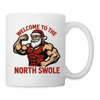 Welcome to the North Swole Funny Christmas Workout - Mug - white - Right