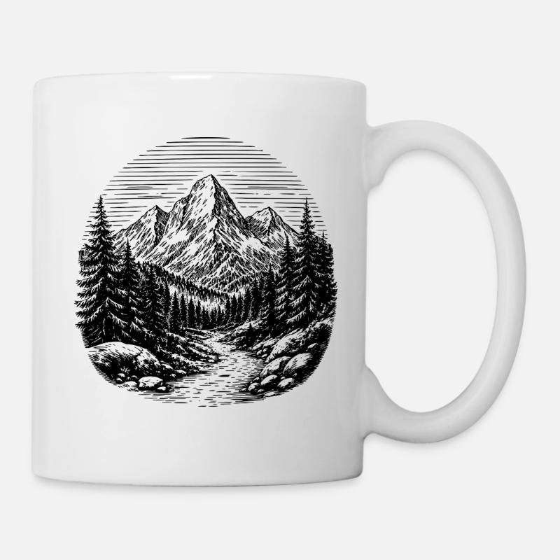 Chemin à travers la forêt - Mug blanc - blanc