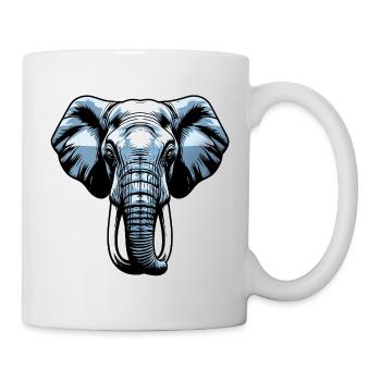 Blaues Elefantenkopf Vektor - Tasse - Weiß - Rechts