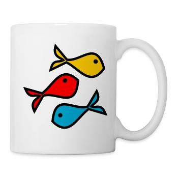 POISSON. MEMOIRE. SARDINE. POISSON D'AVRIL. MER - Mug blanc - blanc - Droite