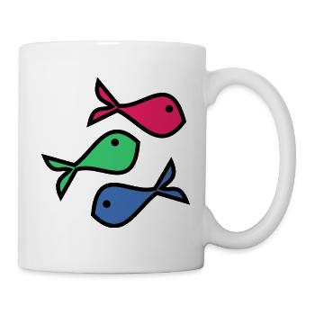 POISSON. MEMOIRE. SARDINE. POISSON D'AVRIL. MER - Mug blanc - blanc - Droite