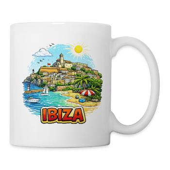 Ibiza Coastal Paradise Illustration - Mug - white - Right
