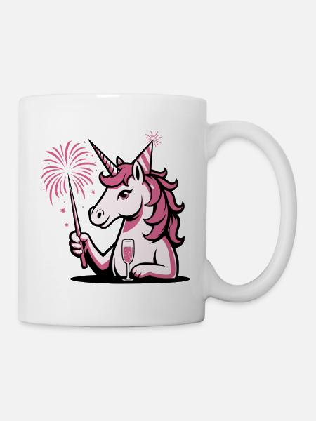 Silvester Einhorn 2026 - Tasse - Weiß