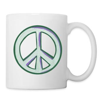 Peace Glyph in Mint and Purple - Mug - white - Right