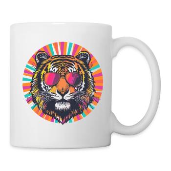 Tiger Sonnenbrillen Neon Party - Tasse - Weiß - Rechts