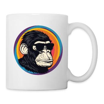 Bande dessinée Lunettes de Soleil Singe - Mug blanc - blanc - Droite