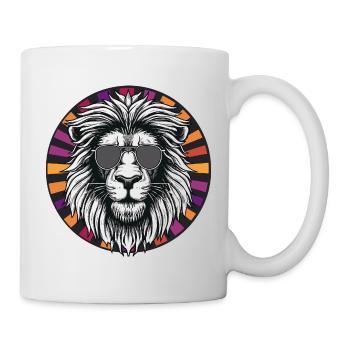 Lion with sunglasses - Mug - white - Right