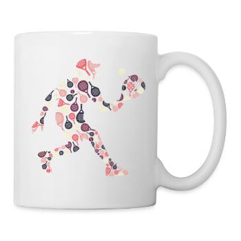 Joueur de padel rétro avec motif de raquettes - Mug blanc - blanc - Droite