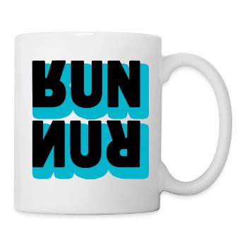 Course à Pied Run Typographie - Mug blanc - blanc - Droite