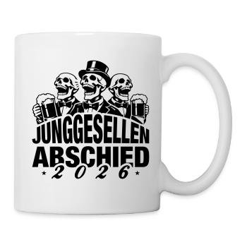 Junggesellenabschied 2026 Jga Skelett - Tasse - Weiß - Rechts